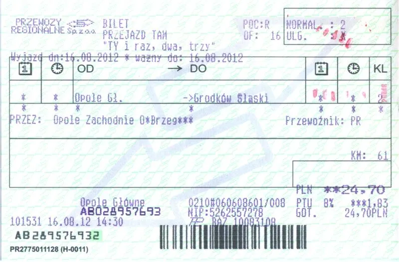 Bilet imienny Wrocław