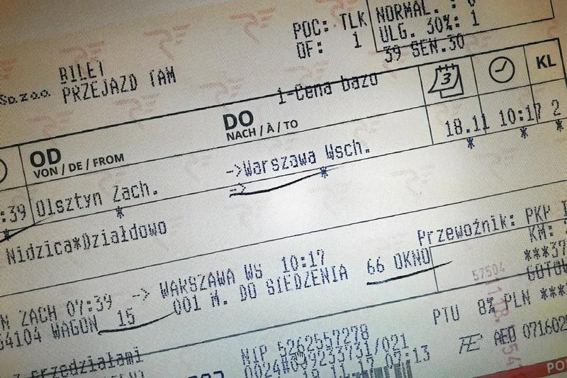 Czas obowiązywania biletu PKP