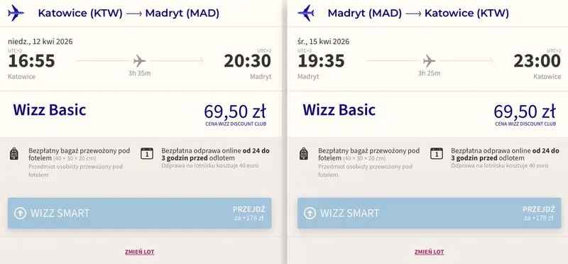 Czynniki wpływające na czas lotu
