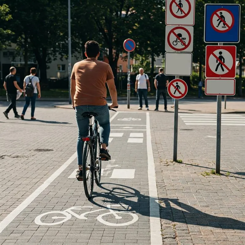 Jazda rowerem po chodniku