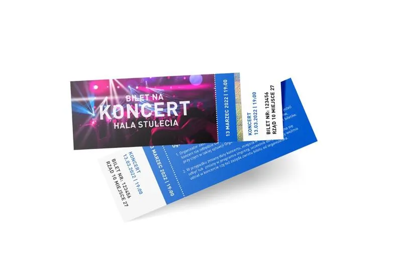 Opakowanie biletu na koncert