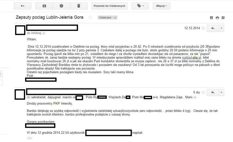 Reklamacja PKP