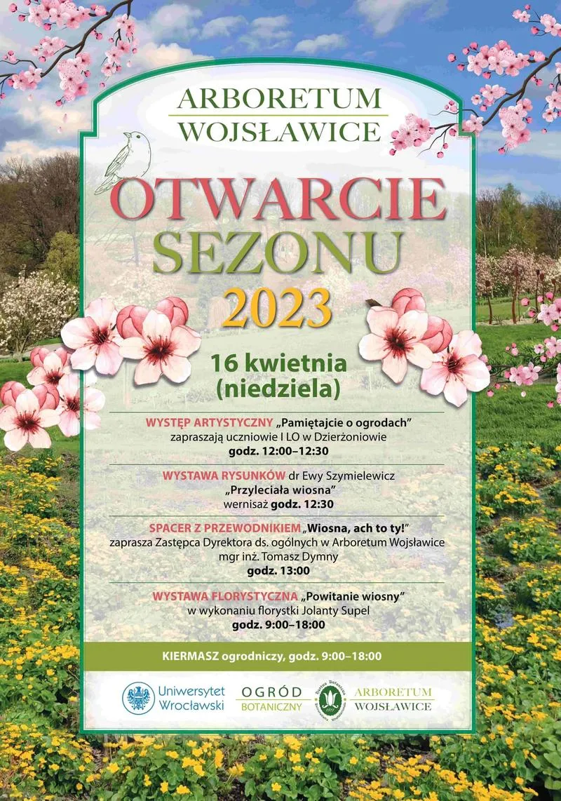 Wiosenne kwitnienie magnolii i tulipanów