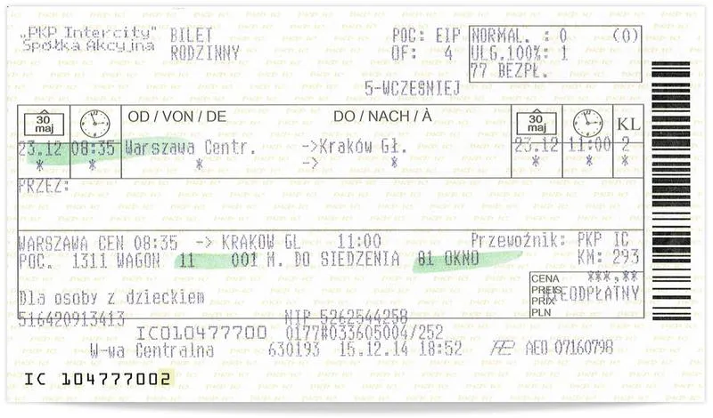 Zakup biletu na peronie