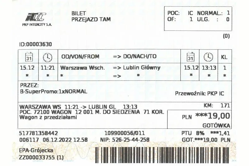 Zakup biletu u konduktora