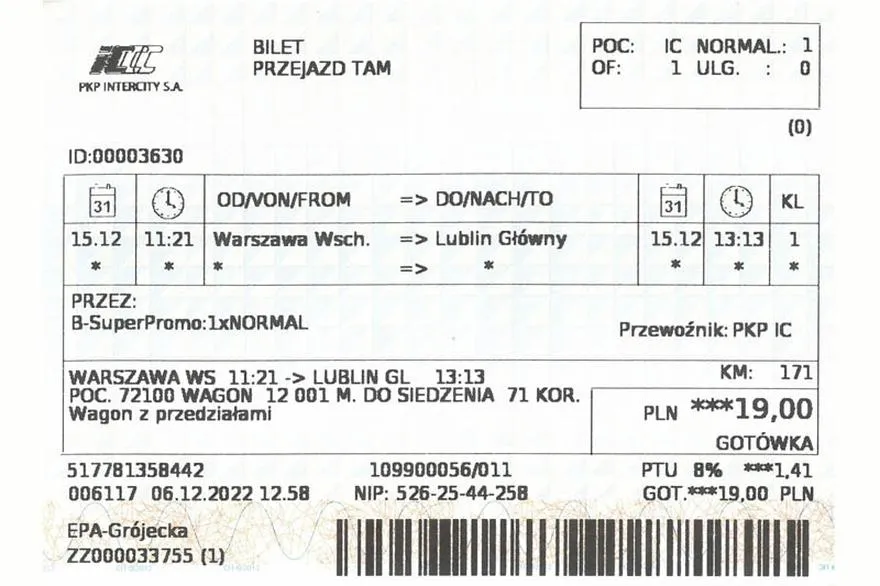 Zniżki w PKP